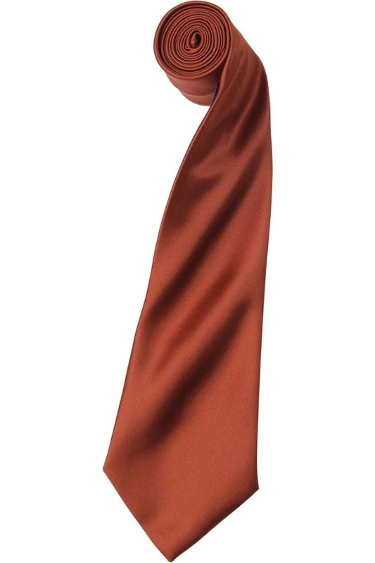 Image of Premier Premier Colours Satin Tie in Beige Beige One Size Unisex 5063470723157