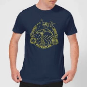 Image of Harry Potter Ravenclaw Raven Badge Mens T-Shirt - Navy - M