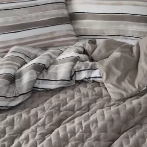 Image of Himeya Linking Lines Kingsize Duvet Cover, Glazed Stone