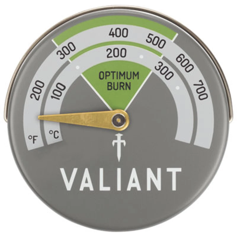 Image of Valiant Magnetic Thermometer for Stoves, Log Burners, Smokers and BBQs in Green Green