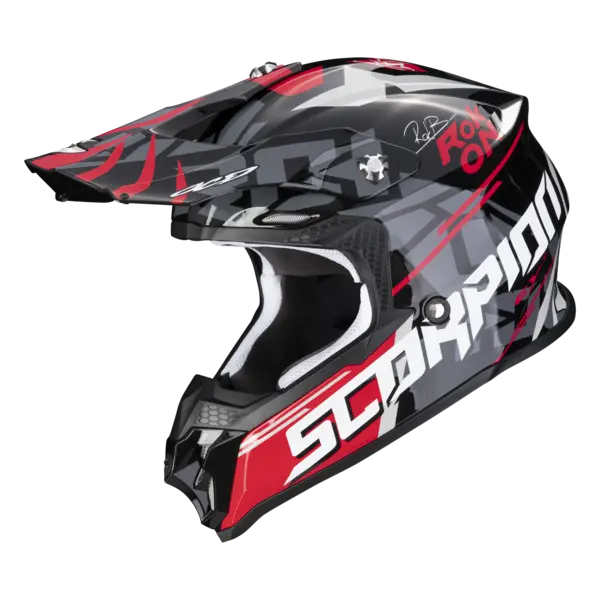 Image of Scorpion VX-16 Evo Air Rok Black-Red Offroad Helmet M