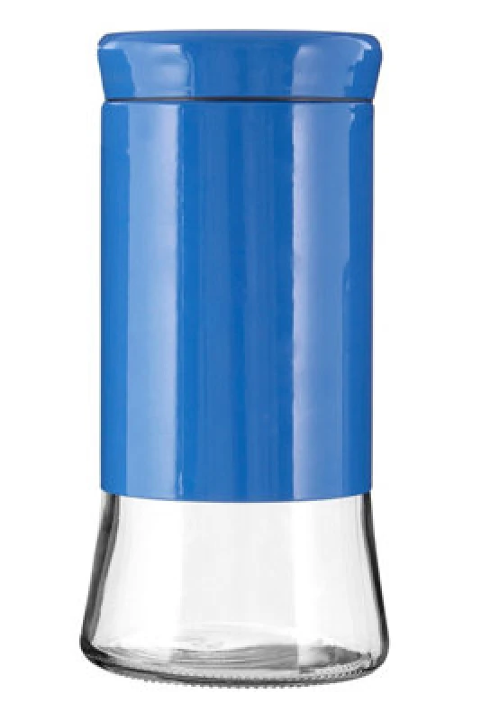 Image of Interiors by Premier Steel Wrap Glass Storage Jar - 1500ml Blue