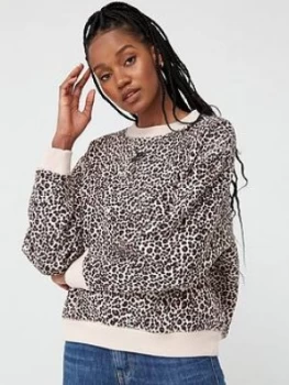 Image of Nike Nsw Animal Print Sweatshirt - Beige