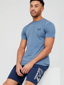 Image of EA7 Emporio Armani Core ID Logo T-Shirt - China Blue, China Blue, Size L, Men