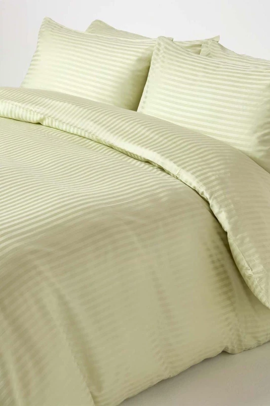 Image of Homescapes Sage Green Egyptian Cotton Duvet Cover And Pillowcases 330 Tc, Super King