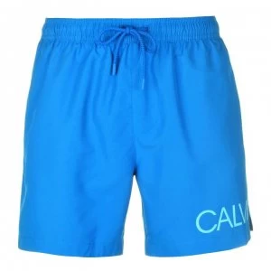Image of Calvin Klein Logo Swim Shorts - Blue 412