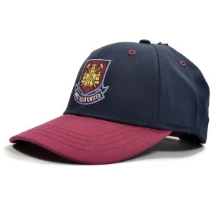 Image of West Ham Classic Crest Contrast Baseball Cap Navy Claret
