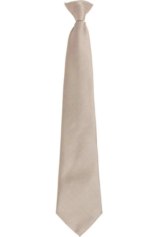 Image of Premier Premier Colours Fashion Plain Clip-On Tie in Khaki Khaki One Size Unisex 5063470683420