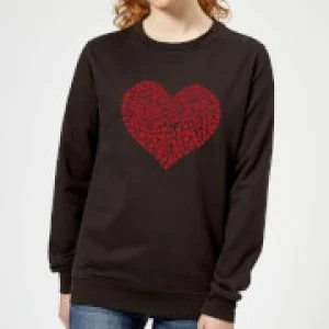 Image of Super Mario Items Heart Womens Sweatshirt - Black