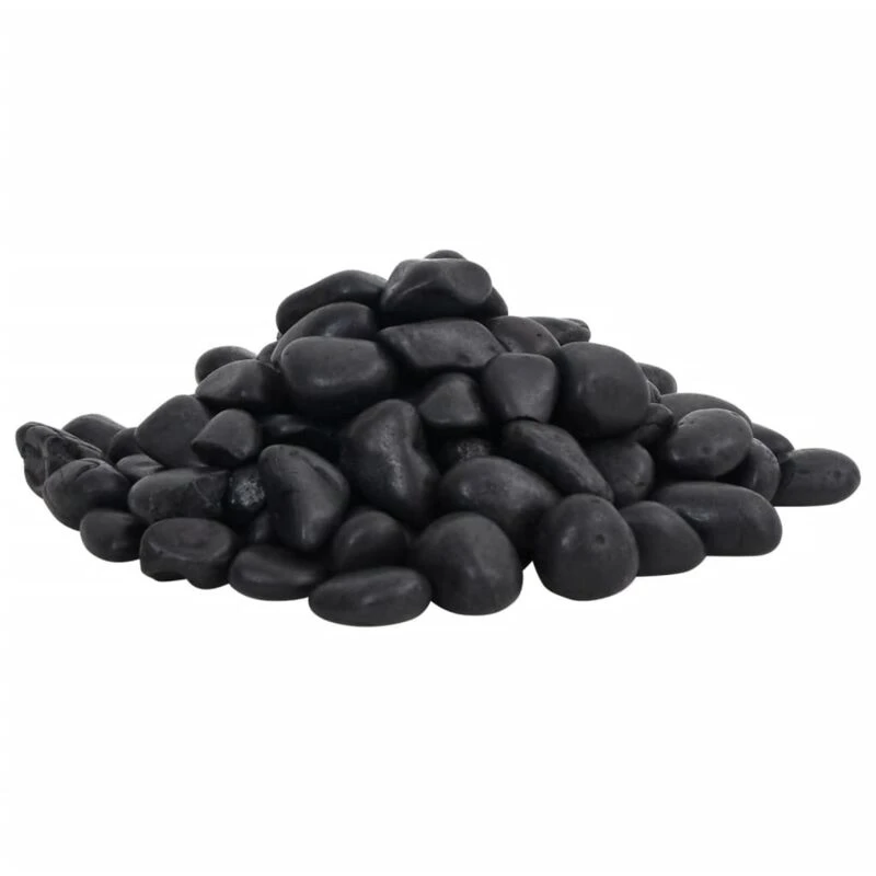 Image of vidaXL Polished Pebbles 10KG Black 2-5 cm, Black 155327