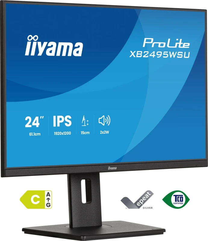 Image of iiyama iiyama ProLite XB2495WSU-B1 computer monitor 61.2cm (24.1") 1920 x 1200 pixels Full HD LCD Black XB2495WSU-B1