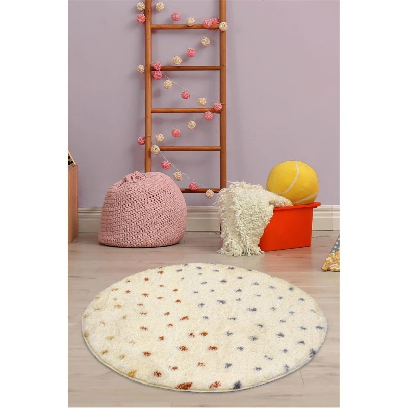 Image of Snug Gradual Spot Round Rug - 100cm Multicoloured