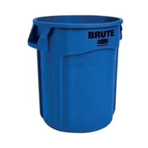 Image of Rubbermaid Vented Brute Recycling Bin 76 Litre Blue FG262073Blue