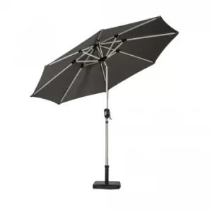 Image of Aluminium Crank and Tilt Parasol with LED Strip Lights Grey