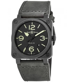 Image of Bell & Ross BR 03-92 Nightlum Black Dial Automatic Mens Watch BR0392-BL3-CE/SCA BR0392-BL3-CE/SCA