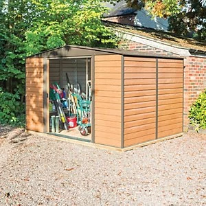 Image of Rowlinson Woodvale Metal Apex Shed with Floor 10 x 8 ft