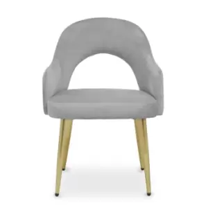 Image of Olivia's Demi Dining Chair in Grey Velvet