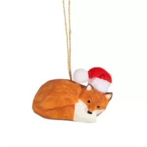 Image of Fox Wooden Hanging Decoration