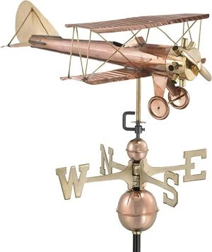 Image of Espira Bi Plane Cottage Copper Weathervane