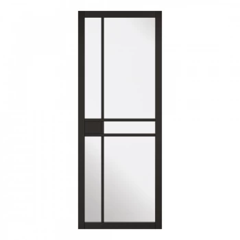 Image of LPD Greenwich Black Primed 5 Light Clear Glazed Internal Door - 1981mm x 762mm (78 inch x 30 inch)