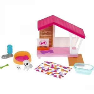 Image of Barbie Mini Playset With 2 Pet Puppies Doghouse And Pet Accessories