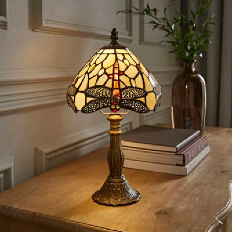 Image of Valuelights Tiffany Dragonfly Stained Glass Table Lamp