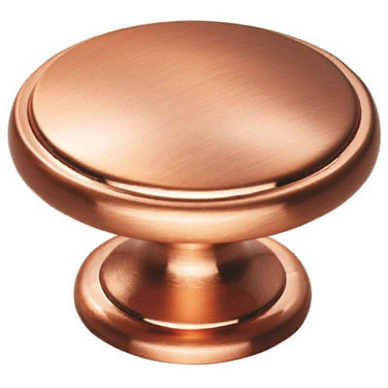 Image of Loops Ring Domed Cupboard Door Knob 38.5mm Diameter Satin Copper Cabinet Handle Copper unisex