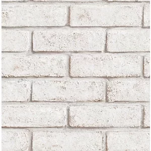 Image of Superfresco Easy Brick White and Red Wallpaper Paper