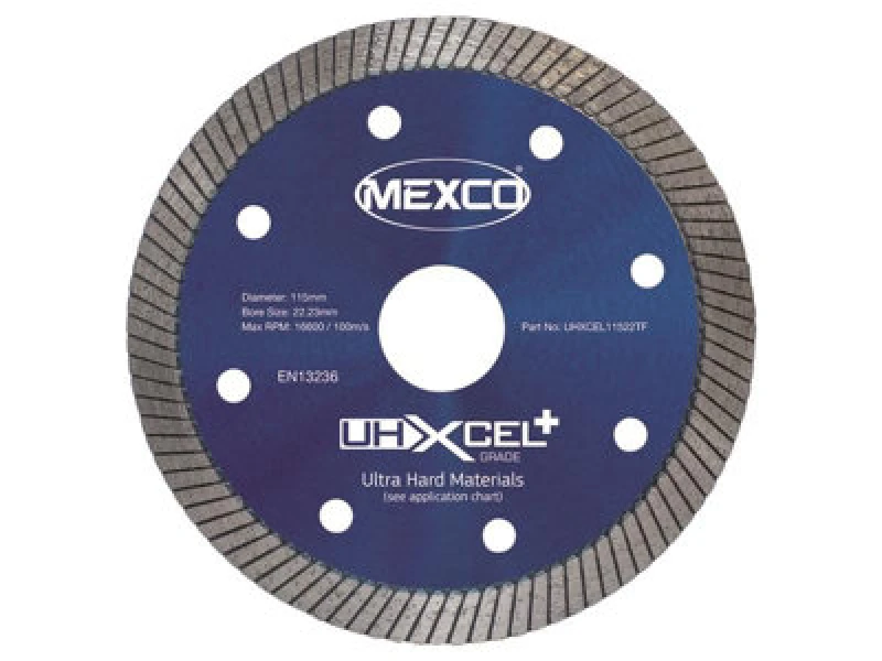 Image of Mexco Uhxcel11522Tf Uhxcel+ Ultra Hard Plus Diamond Blade 115 X 22mm Mexuhxl115T