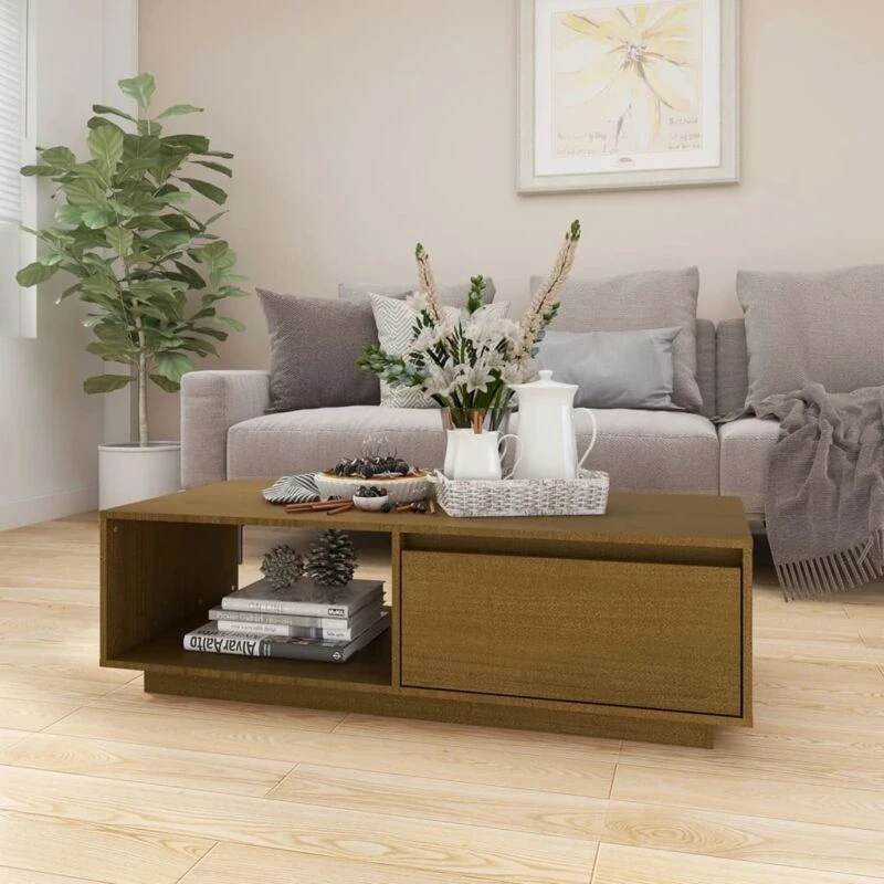 Image of VIDAXL Coffee Table Honey Brown 110x50x33.5cm Solid Pinewood Vidaxl 8720286761717