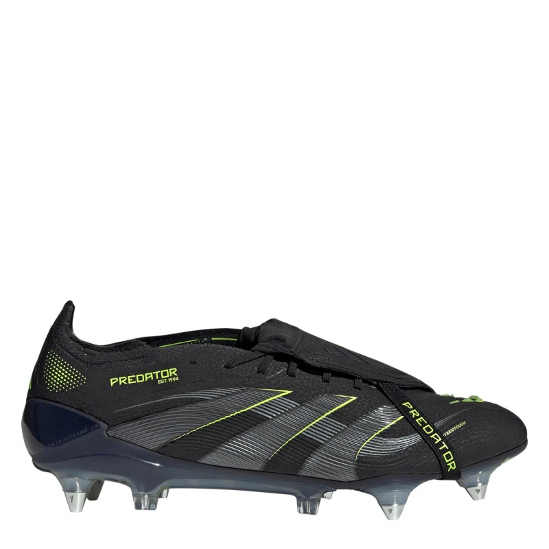 Image of adidas Predator Elite Fold-Over Tongue Adults Soft Ground Football Boots Black/Lemon male 6 (39.3)