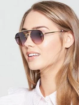 Image of Tommy Hilfiger Brow Bar Sunglasses BlackGold Gold Women