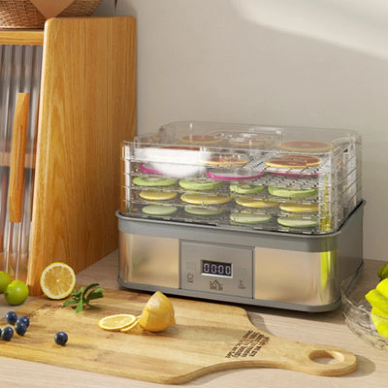 Image of HOMCOM 5 Tier Food Dehydrator, 245W For Drying Fruit, Meat, Vegetable, Grey 800-142V70GY