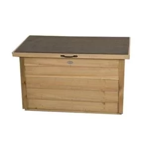 Image of Forest Garden Loglap Wooden 3X2 Lift Up Sloping Garden Storage Box Natural Timber