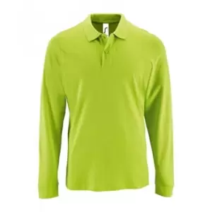 Image of SOLS Mens Perfect Long Sleeve Pique Polo Shirt (L) (Apple Green)