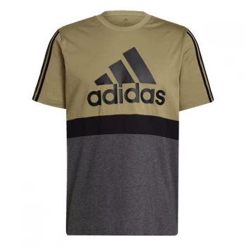 Image of adidas Essentials Colorblock T-Shirt Mens - Orbit Green / Black