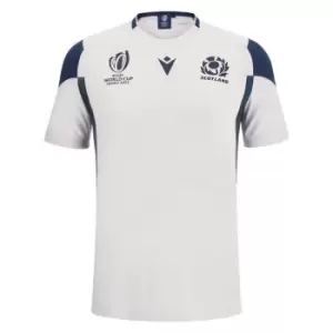 Image of Macron Scotland Rugby Training T-Shirt 2023 2024 Adults - White