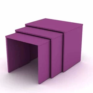 Image of Max Nest of 3 Modern Tables, Purple