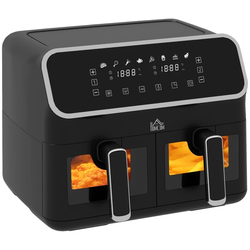 Image of HOMCOM 8L Double Air Fryer Oven with 8-In-1 Presets