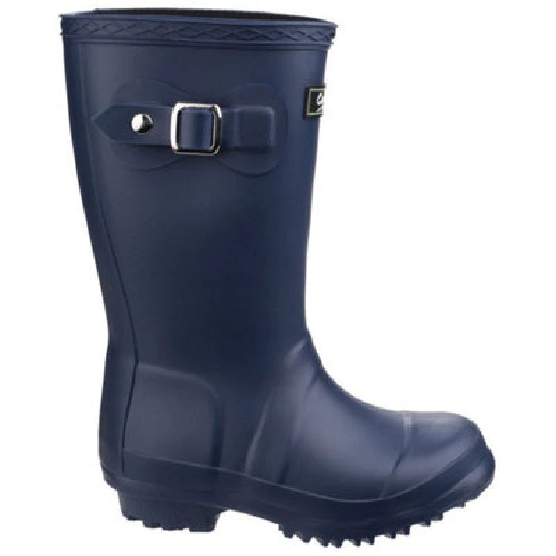 Image of Cotswold Girls Buckingham PVC Buckle Welly Wellington Boot Navy Navy COT314-NAVY-10