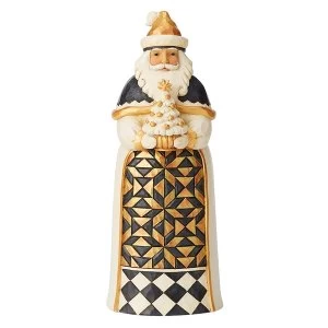Image of Give From The Heart Black and Gold Santa Figurine