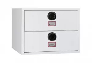 Image of Phoenix World Class Lateral Fire File FS2412F 2 Drawer Filing Cabinet with Electronic Fingerprint Lock
