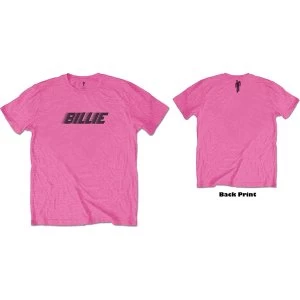 Image of Billie Eilish - Racer Logo & Blohsh Unisex Small T-Shirt - Pink