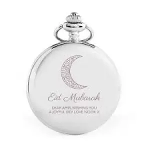 Image of Treat Republic Personalised Eid Mubarak Dual Pocket Watch, One Colour, Women
