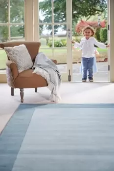 Image of Origins Borders Wool Rug - Size: 120x170cm - Blue