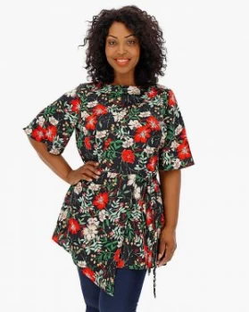 Image of Lovedrobe Printed Asymmetric Blouse