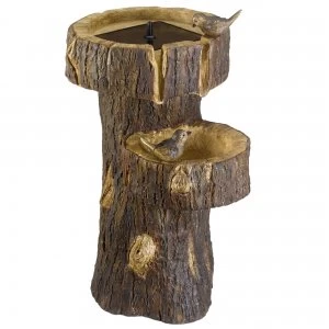 Image of Smart Solar Tree Trunk Birdbath