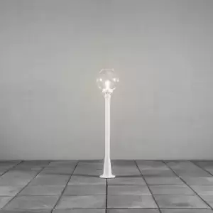 Image of Orion Outdoor Classic Short Bollard, White Clear Glass, IP44