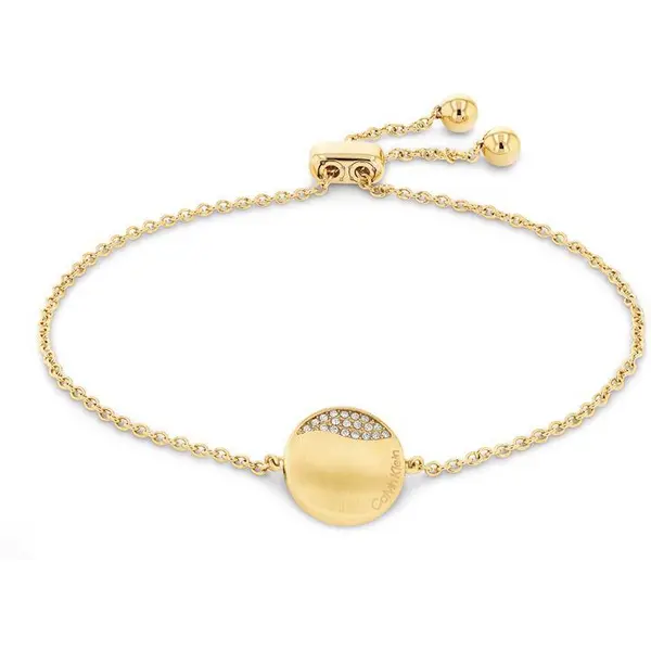 Image of Calvin Klein Ladies Calvin Klein brushed yellow gold crystal bracelet Bracelets One Size Gold 71909569000