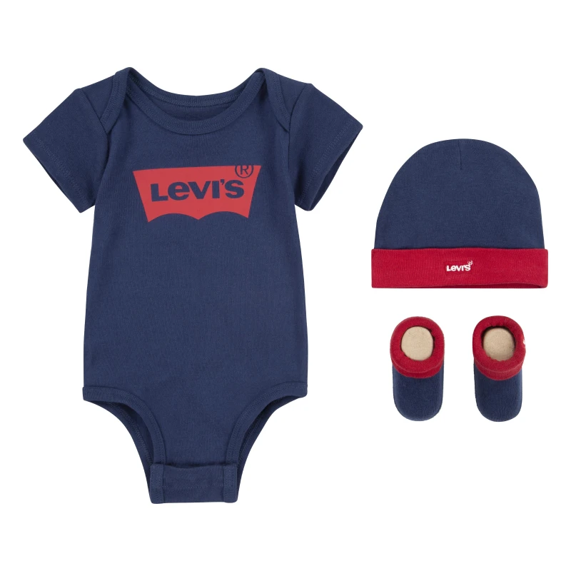 Image of Levis 3 Piece Batwing Set - Blue Blue 6 - 12 Months
